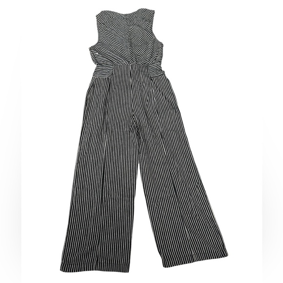 Free People The Liberty Jumpsuits Wide Leg Cotton Black White Striped Size 0 - Picture 4 of 10